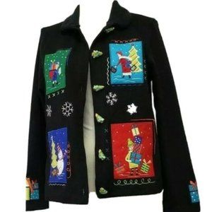 Sports Elle Ugly Sweater Cardigan Christmas PS